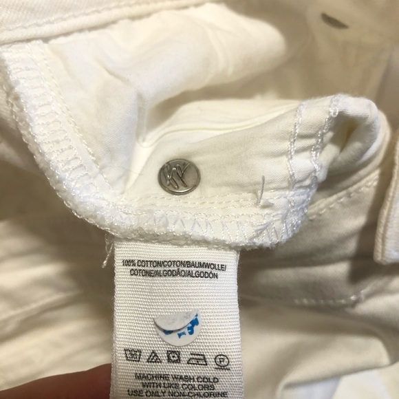 Free People Del Wray Step Hem Seam Front White Jeans 31 - Picture 8 of 8